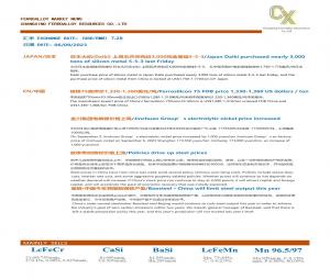 Ferrosilicon 75 FOB price 1,330-1,360 US dollars / ton